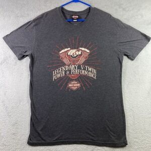 Harley Davidson Shirt Adult Large Gray Motorcycle Pensacola FL Biker Graphic Tee